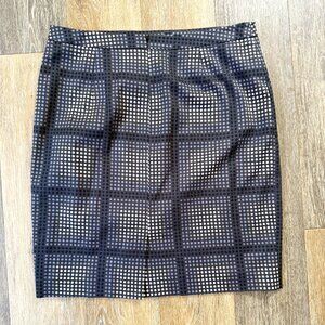 Halogen Lined Pencil Just Above Knee-Length Polka Dot Skirt, Size 8-10